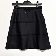 レッセパッセ　ブラック フレアスカート ひざ丈