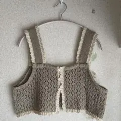 サマンサモスモス/透かし配色トリミング前後2WAYビスチェニット