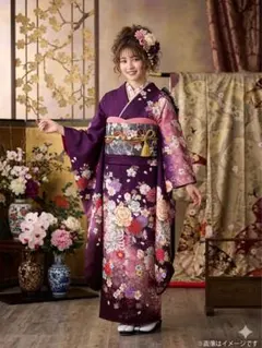振り袖　フルセット　成人式　金彩加工　刺繍入り　銀通し　長尺袋帯　957