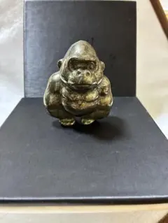 天然石 シルバーオプシディアン ゴリラ 彫刻 ☆カービング☆インテリア