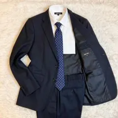 COMME CA MEN ウール100% ブラック スーツセットアップ上下 Sのサムネイル