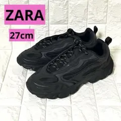 ❤️ZARA❤️チャンキーソールスニーカー ブラック 42 27cm