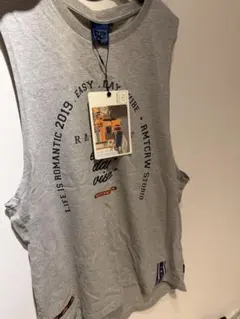 ROMANTIC CROWN ノースリーブ Tシャツ グレー メンズ　新品　L