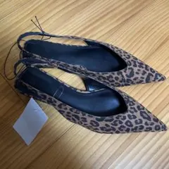 ヒョウ柄スリングバックパンプス