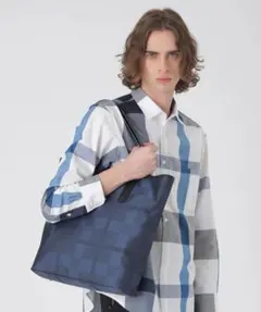 ブラックレーベルクレストブリッジ ブルー シャドークレストブリッジチェックトート