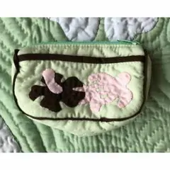 ＜正規品＞スモールコスメポーチ♡ハイビスカス♡ライトセルドングリーン♡ハワイアン