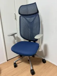 限定１品！　サブリナ チェア オカムラ エクストラハイバック ヘッドレスト 青