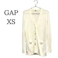 GAP ギャップ ニットカーディガン XS アイボリー 長袖 薄手 ポケット付き