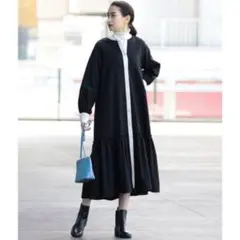 美品】UNITED ARROWS パイピング バックラッフルフリル ワンピース