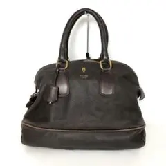 CELINE セリーヌ レザー ボーリング ハンドバッグ ダークブラウン