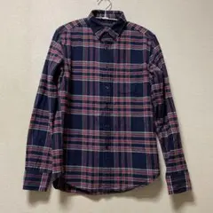 RAGEBLUE ネイビー/レッド チェック柄 長袖シャツ メンズ S