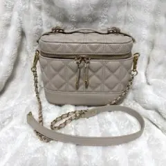 RANDA ランダ キルティング2WAYバニティバッグ クリーム