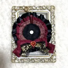 57mm缶バッジ ロゼット キーホルダー(赤×黒)