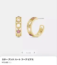 COACH スター アンド ハート フープ ピアス