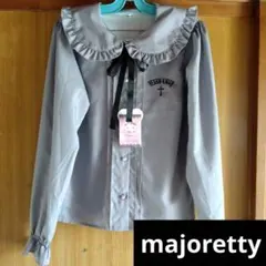 【majoretty/サンリオ】新品/キティ/地雷系/シャツブラウス/グレー/M