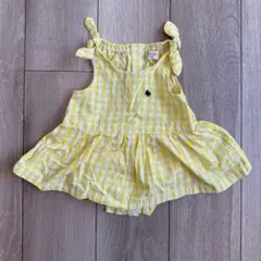 《美品》POLO Baby ギンガムチェック ロンパース イエローのサムネイル