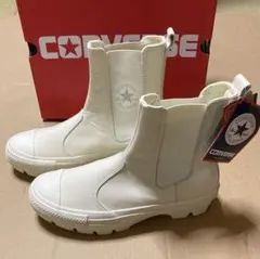 美品 コンバース チャンク アイボリー 25センチ サイドゴア ホワイト系