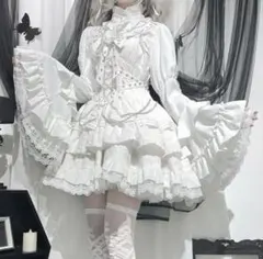 OCELOT 豹了个猫　ゴシックフレア長袖シャツ ロリータ　華ロリ