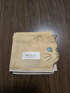 【新品未使用】PAUL & JOE 猫デザイン ハンカチ　ピンク　ベージュ