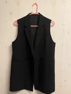 ブラック ノースリーブ テーラードベスト
