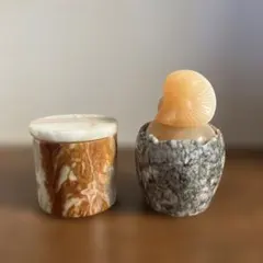 大理石の小物入れ2点、未使用品、ソ連