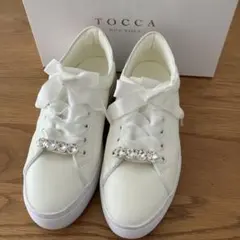 【美品】TOCCA ビジュースニーカー　厚底　軽量 38 24cm 白のサムネイル