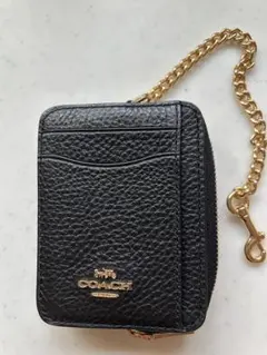 COACH ブラックレザー カードケース