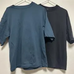 ユニクロ エアリズムコットンオーバーサイズTシャツ 5分袖 2着セット M