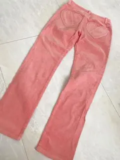平成レトロ　メゾピアノ　ピンク コーデュロイ パンツ ハートポケット　150