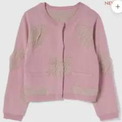 Vintage FlowerフロッキーKnitカーディガン