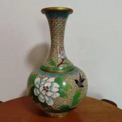 レトロ 七宝焼 菊柄 花瓶 置物 - メルカリ