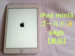 【美品】iPad mini3 64GB Wifi+セルラーモデル ゴールド