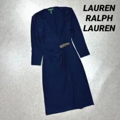 LAUREN RALPH LAUREN ドレス ワンピース L-XL ネイビー