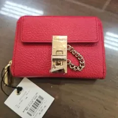 レッド コインケース チェーン付き
