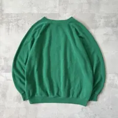 み*り様 90s USA製　Hanes　スウェット　無地　グリーン　ラグラン　メ