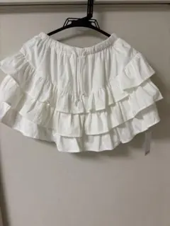 ホワイト フリルミニスカート サイズFのサムネイル