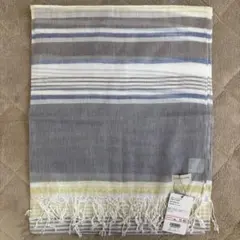 25 nanouniverse マルチボーダー　ストール グレー 　マフラー