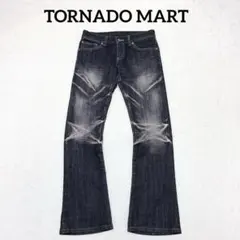 美品 TORNADO MART ヒゲ加工 ブラックデニム y2k フルレングス - メルカリ