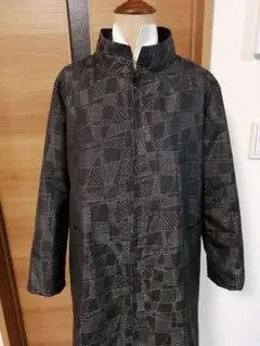 着物リメイクオープンファスナーコート/大島紬、Lサイズ