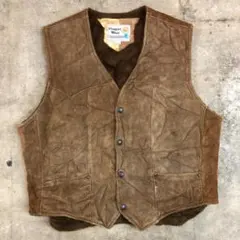 80~90s Pioneer Wear スウェードレザーベスト ブラウン