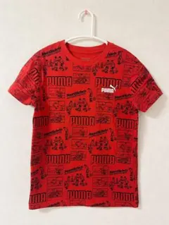 PUMA プーマ 半袖Tシャツ レッド 総柄 ロゴ キッズ 150のサムネイル