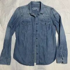 【美品】Gap デニムシャツ スタッズ XS ウォッシュ加工 ヴィンテージ感