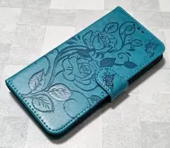 手帳型 iPhone7Plus/8Plus 用 ケース 薔薇 蝶 リーフ ブルー