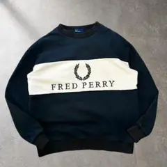FRED PERRY クルーネック スウェット ロゴ バイカラーのサムネイル