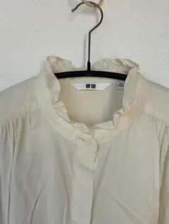 ユニクロ フリルブラウス白 新品