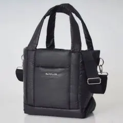 BAYFLOW 底板付き 収納5ポケット キルティングバッグ BLACK