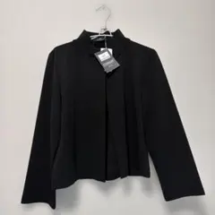 タグ付きRaymayers MADE IN ITALY黒ノーカラージャケット長袖