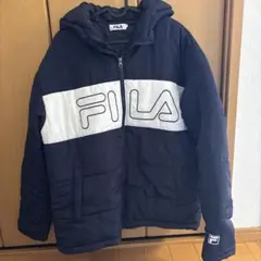 FILA フード付き中綿ダウン風ジャケット Lサイズ ネイビー