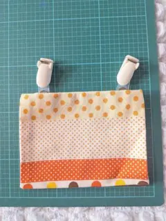 ドット柄と花柄の布製ポーチ 移動ポケット ハンドメイド