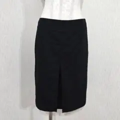 コムサイズム 膝上スカート Aライン 台形 ブラック 黒（L）裏地付き きれいめ